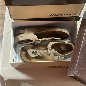 Outwoods Women's Tan Braided Sandals